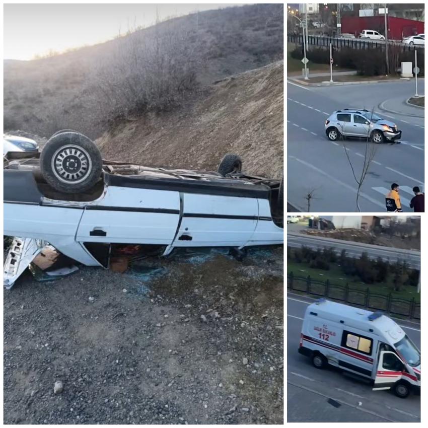 Yaralı Taşıyan Ambulans Kaza Yaptı 