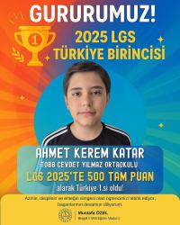 Türkiye Birincisi Oldu