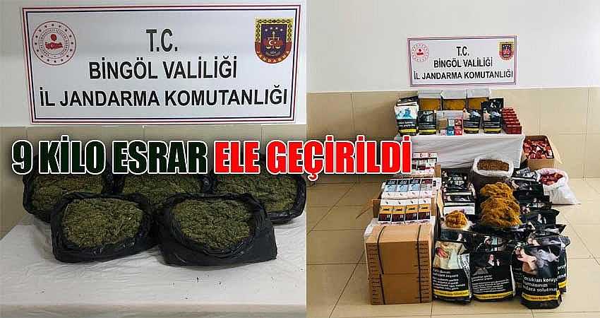 9 KİLO ESRAR ELE GEÇİRİLDİ